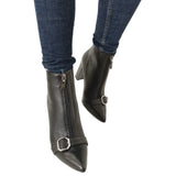 Ghete elegante Alberta Black cu catarama