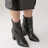 Ghete elegante cu accesorii cromate Polished black