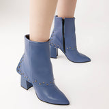 Ghete elegante cu accesorii cromate Polished blue
