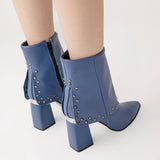 Ghete elegante cu accesorii cromate Polished blue