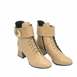 Ghete elegante cu accesoriu PF0581-1 cappuccino