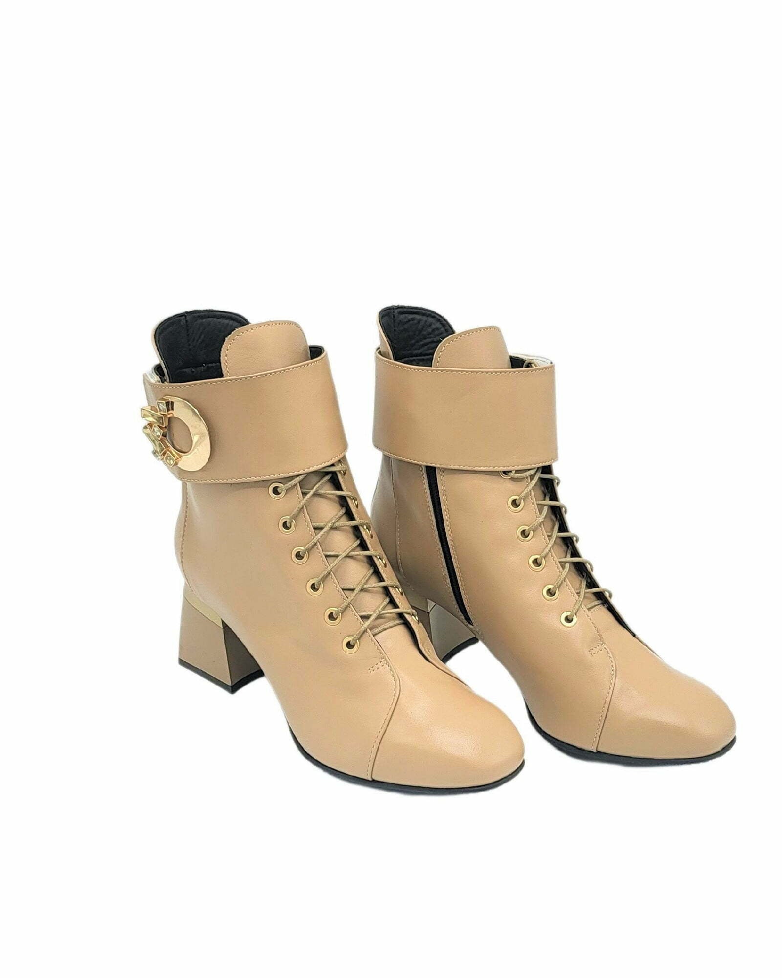 Ghete elegante cu accesoriu PF0581-1 cappuccino