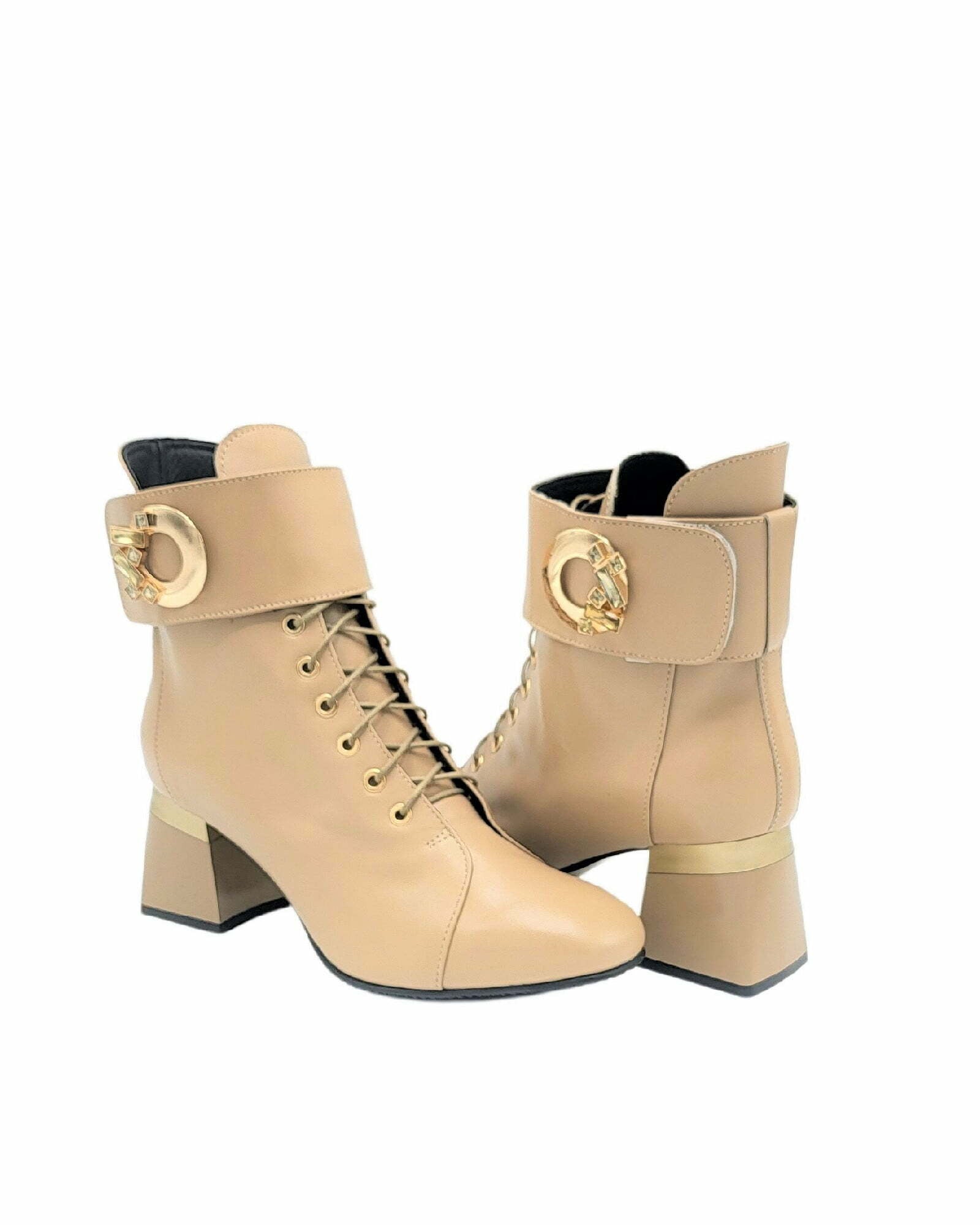 Ghete elegante cu accesoriu PF0581-1 cappuccino