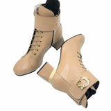 Ghete elegante cu accesoriu PF0581-1 cappuccino