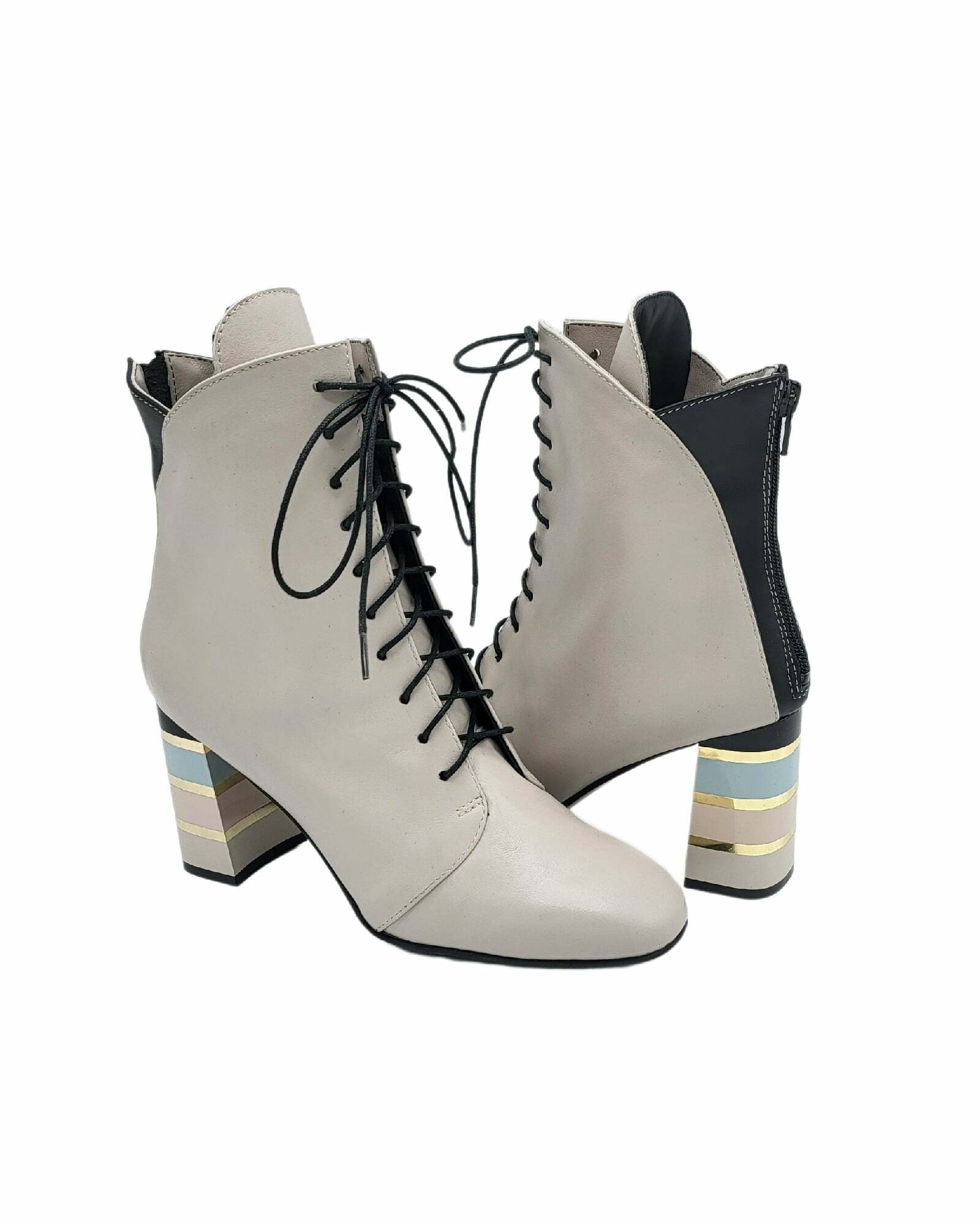 Ghete elegante cu siret PF0792-10 Grey