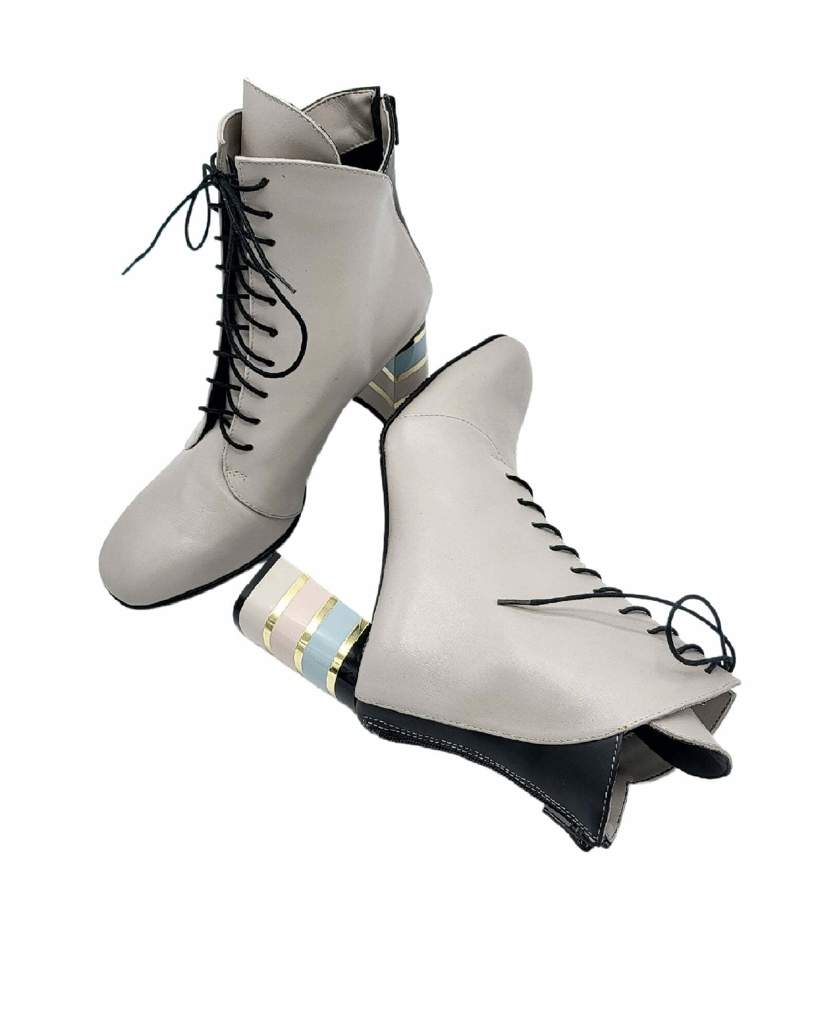 Ghete elegante cu siret PF0792-10 Grey