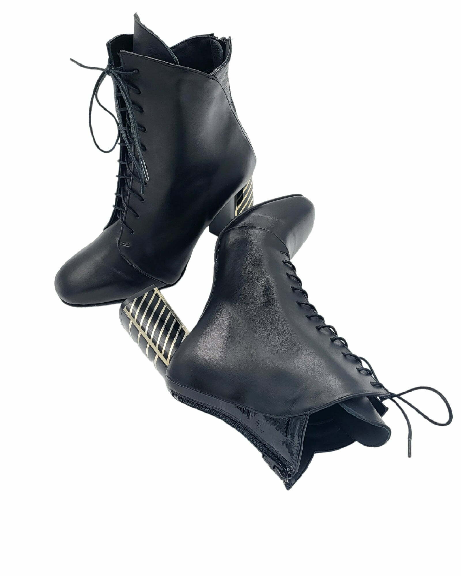 Ghete elegante cu siret PF0792-10 negru