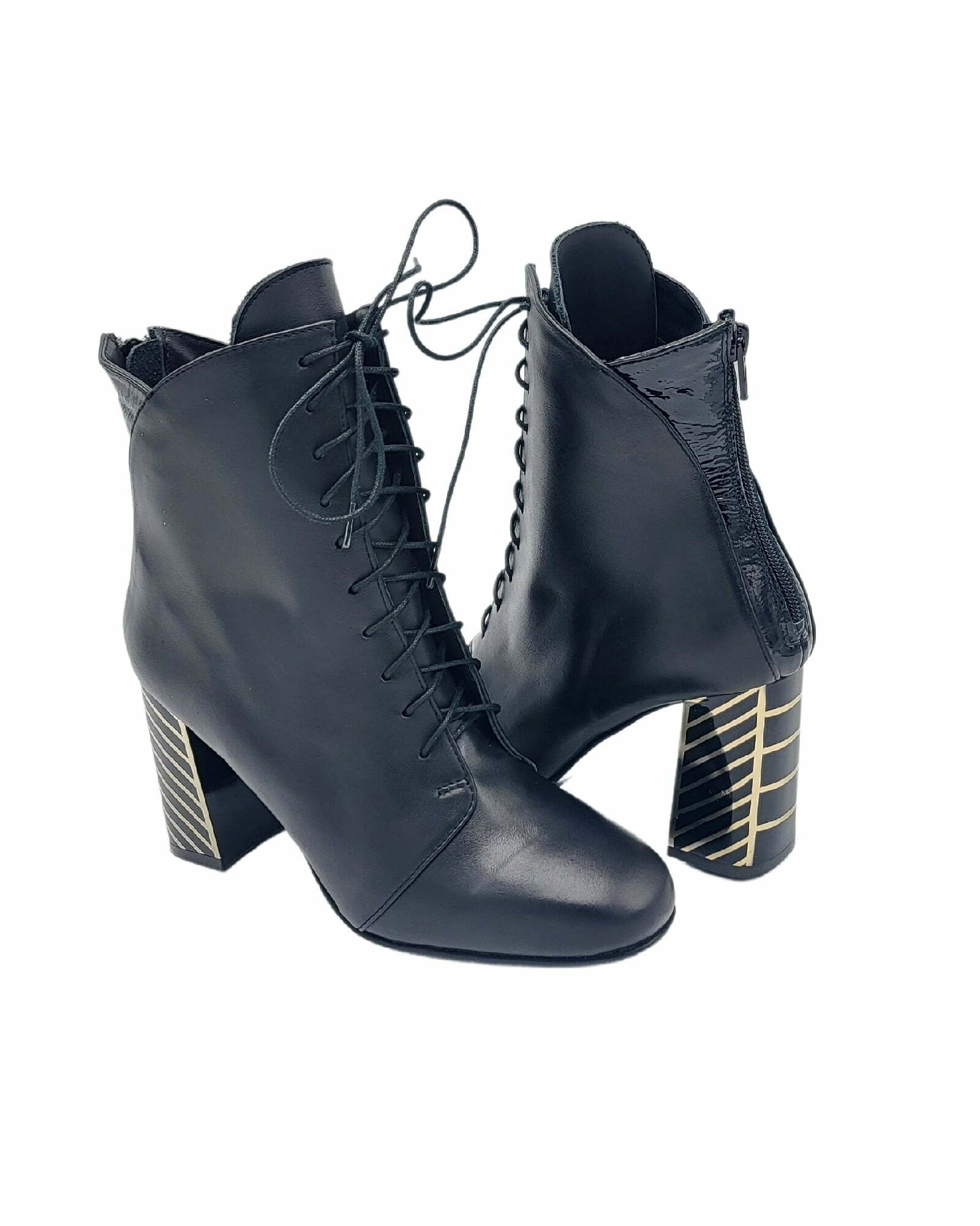 Ghete elegante cu siret PF0792-10 negru