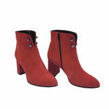 Ghete elegante cu toc imbracat Pf0166-10 rosu