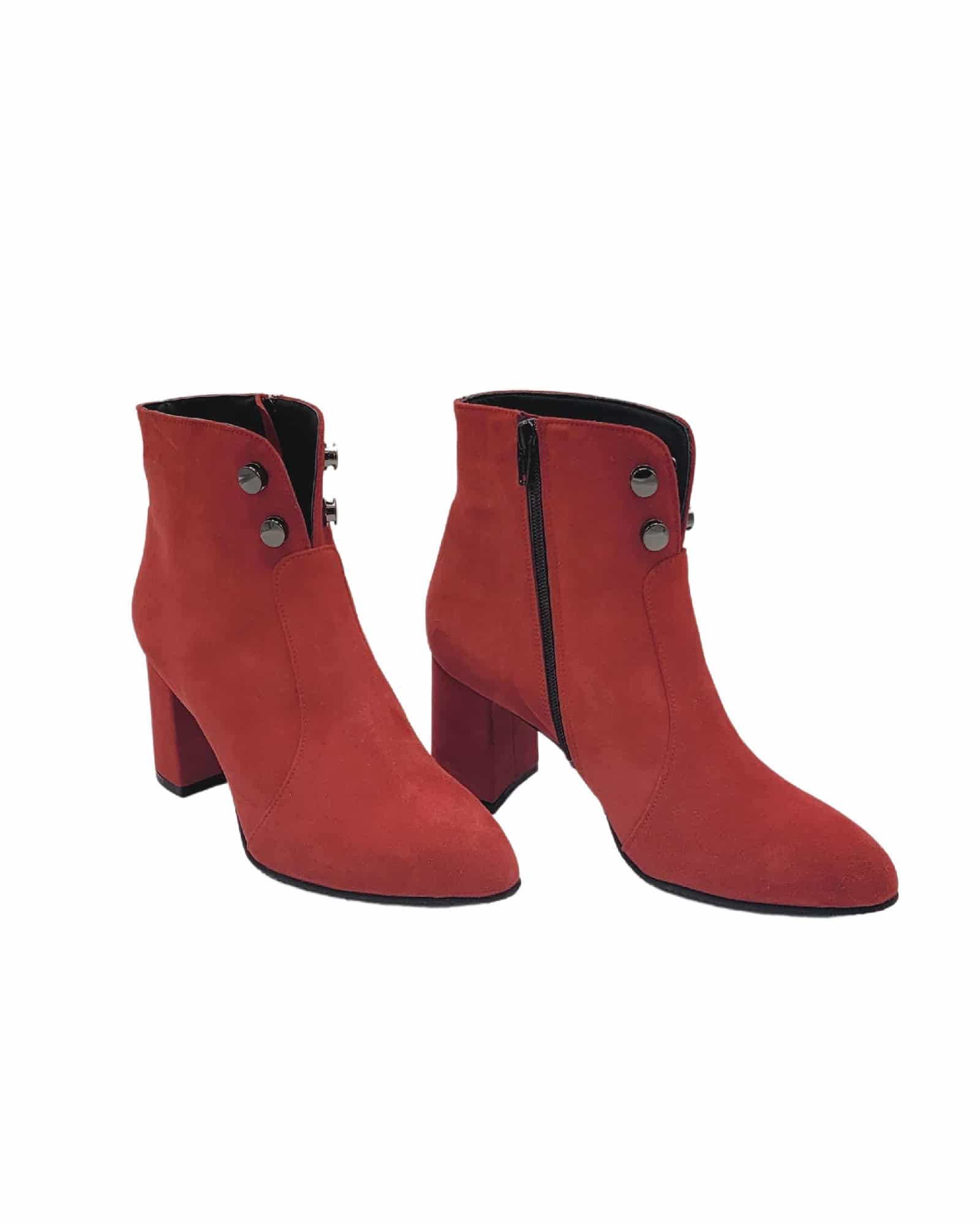 Ghete elegante cu toc imbracat Pf0166-10 rosu