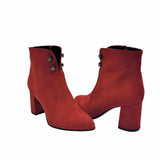 Ghete elegante cu toc imbracat Pf0166-10 rosu