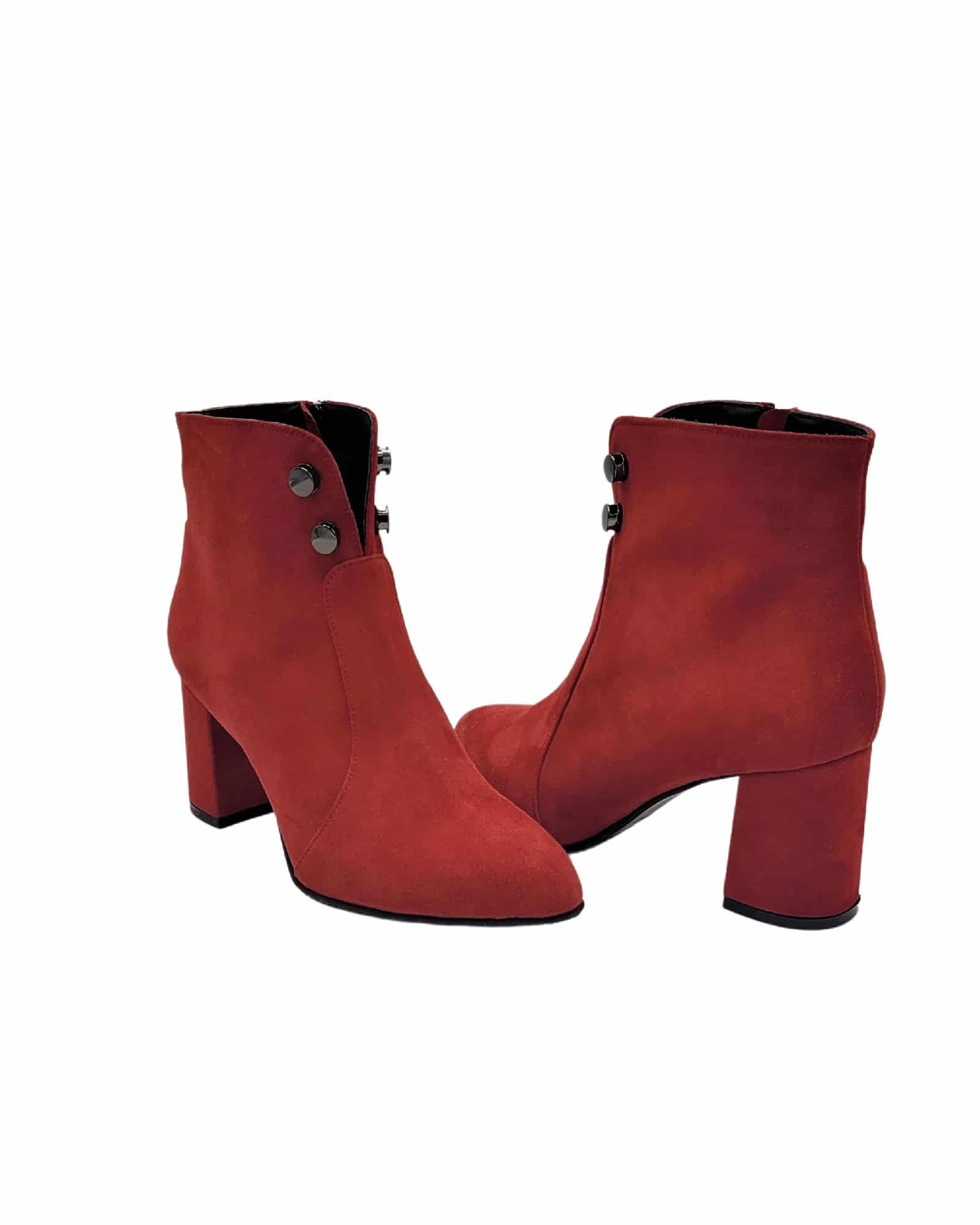 Ghete elegante cu toc imbracat Pf0166-10 rosu