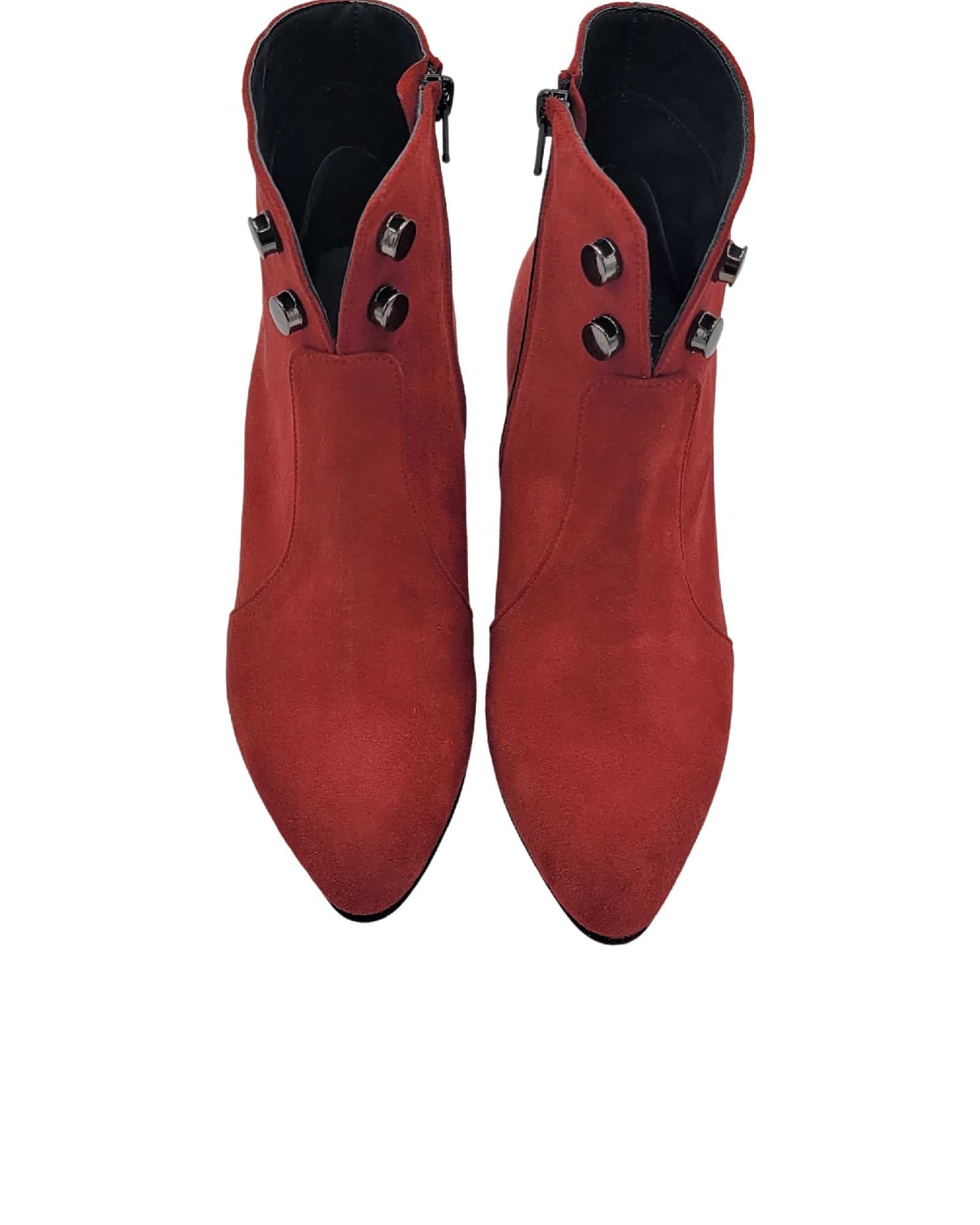 Ghete elegante cu toc imbracat Pf0166-10 rosu