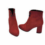 Ghete elegante cu toc imbracat Pf0166-10 rosu