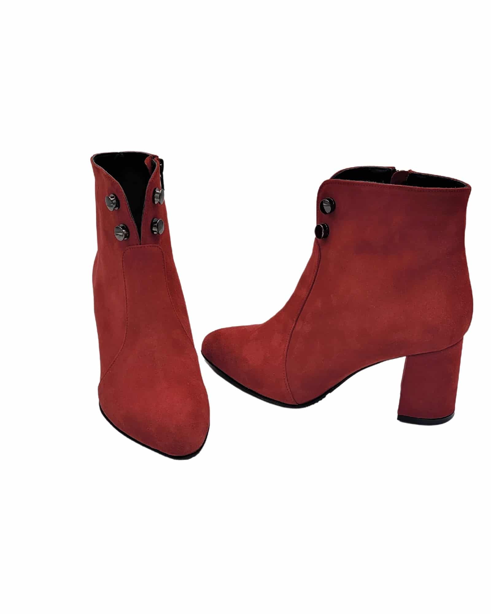Ghete elegante cu toc imbracat Pf0166-10 rosu
