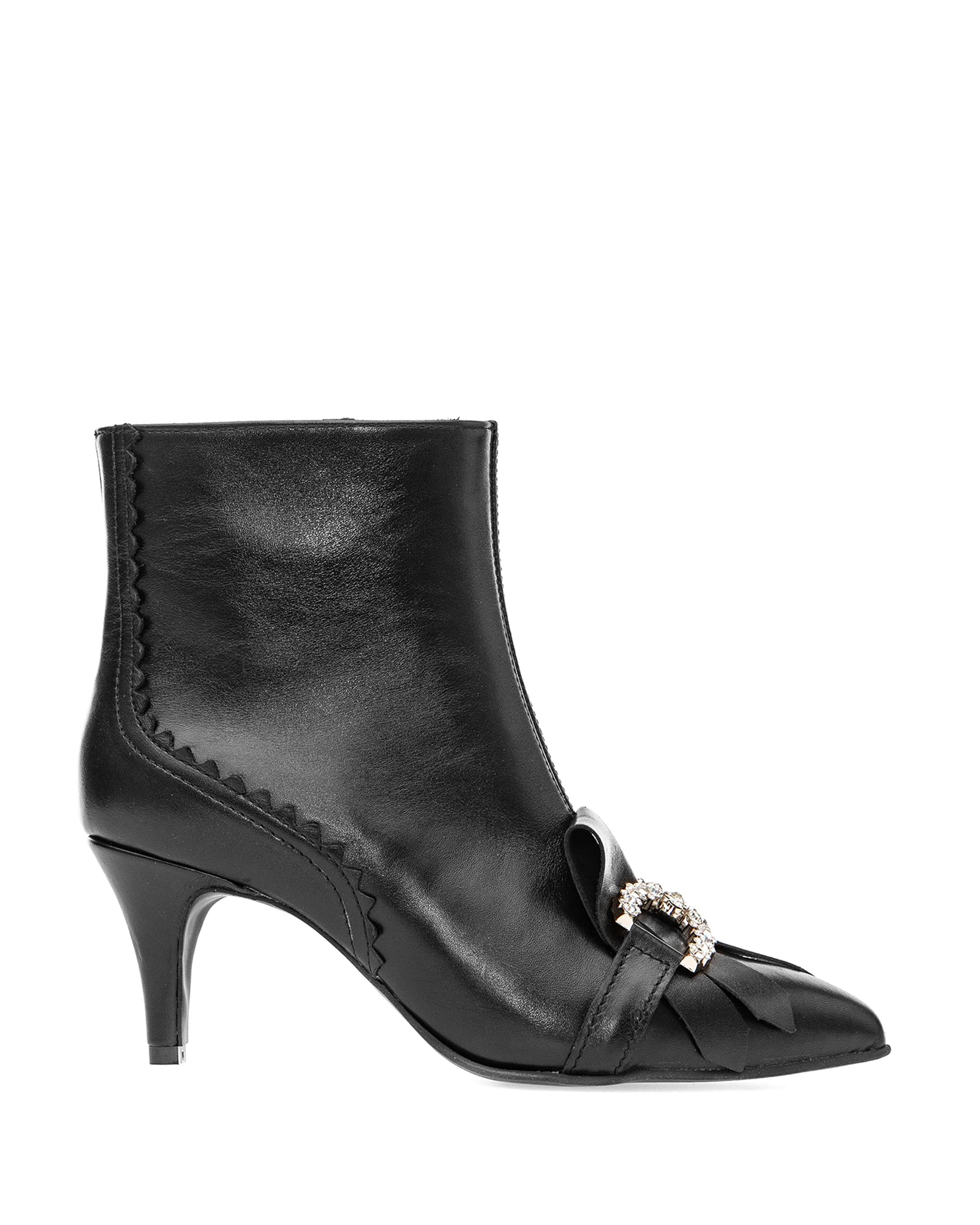 Ghete elegante cu toc jos Velvet negru