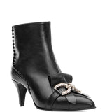 Ghete elegante cu toc jos Velvet negru