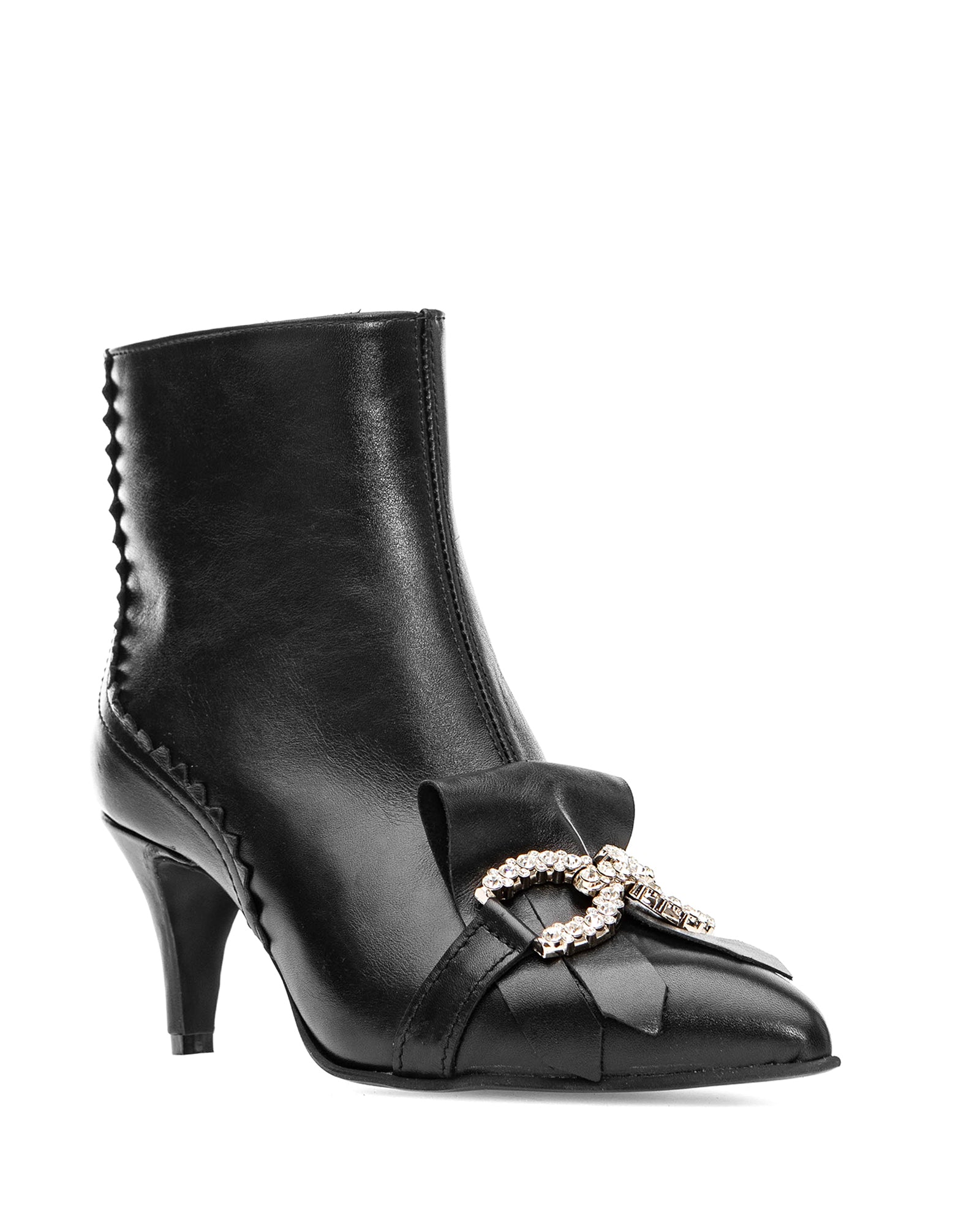 Ghete elegante cu toc jos Velvet negru