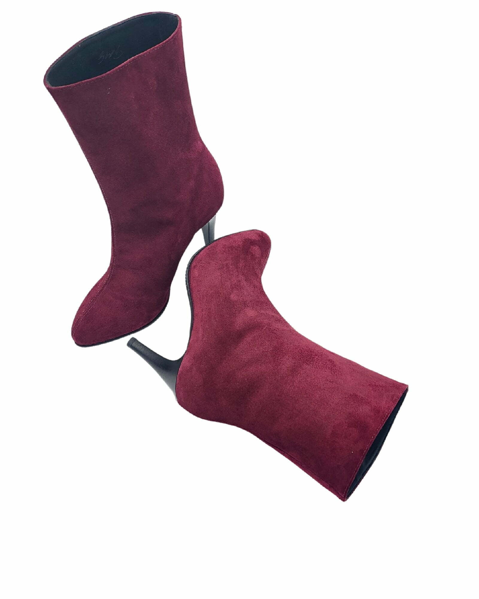 Ghete elegante cu toc subtire PF0166-18 visiniu