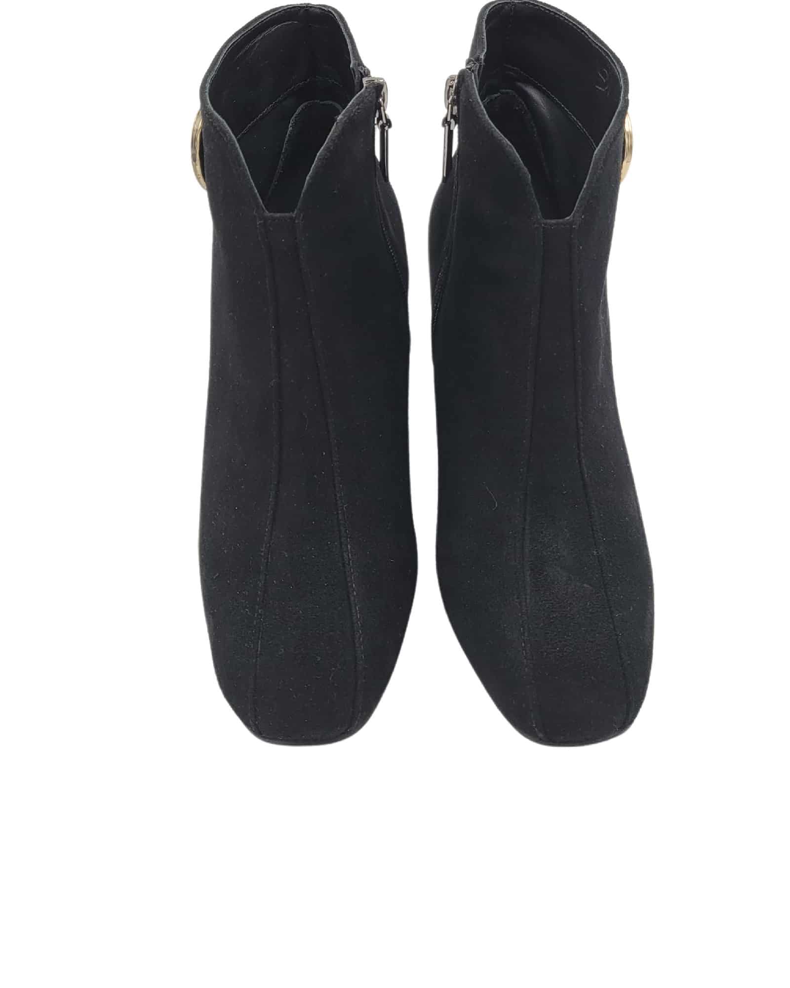 Ghete elegante din piele intoarsa cu accesoriu Pf0581 negru