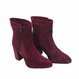Ghete elegante din piele intoarsa grena Lady
