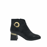 Ghete elegante din piele moale cu accesoriu PF0581 negru