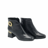 Ghete elegante din piele moale cu accesoriu PF0581 negru