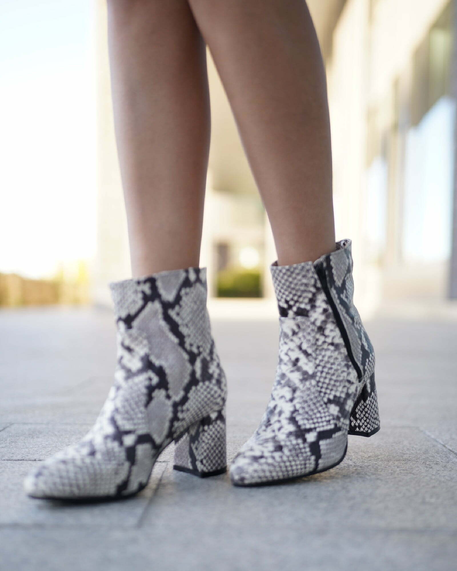 Ghete elegante Lady din piele imprimeu
