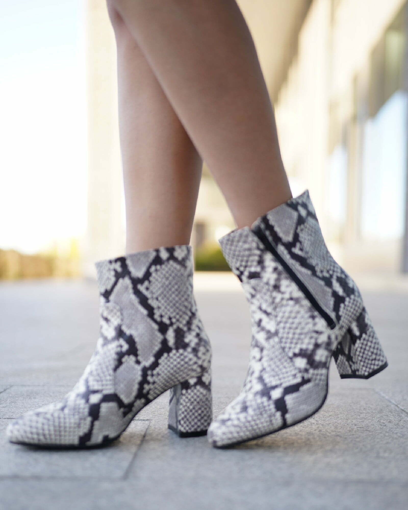 Ghete elegante Lady din piele imprimeu
