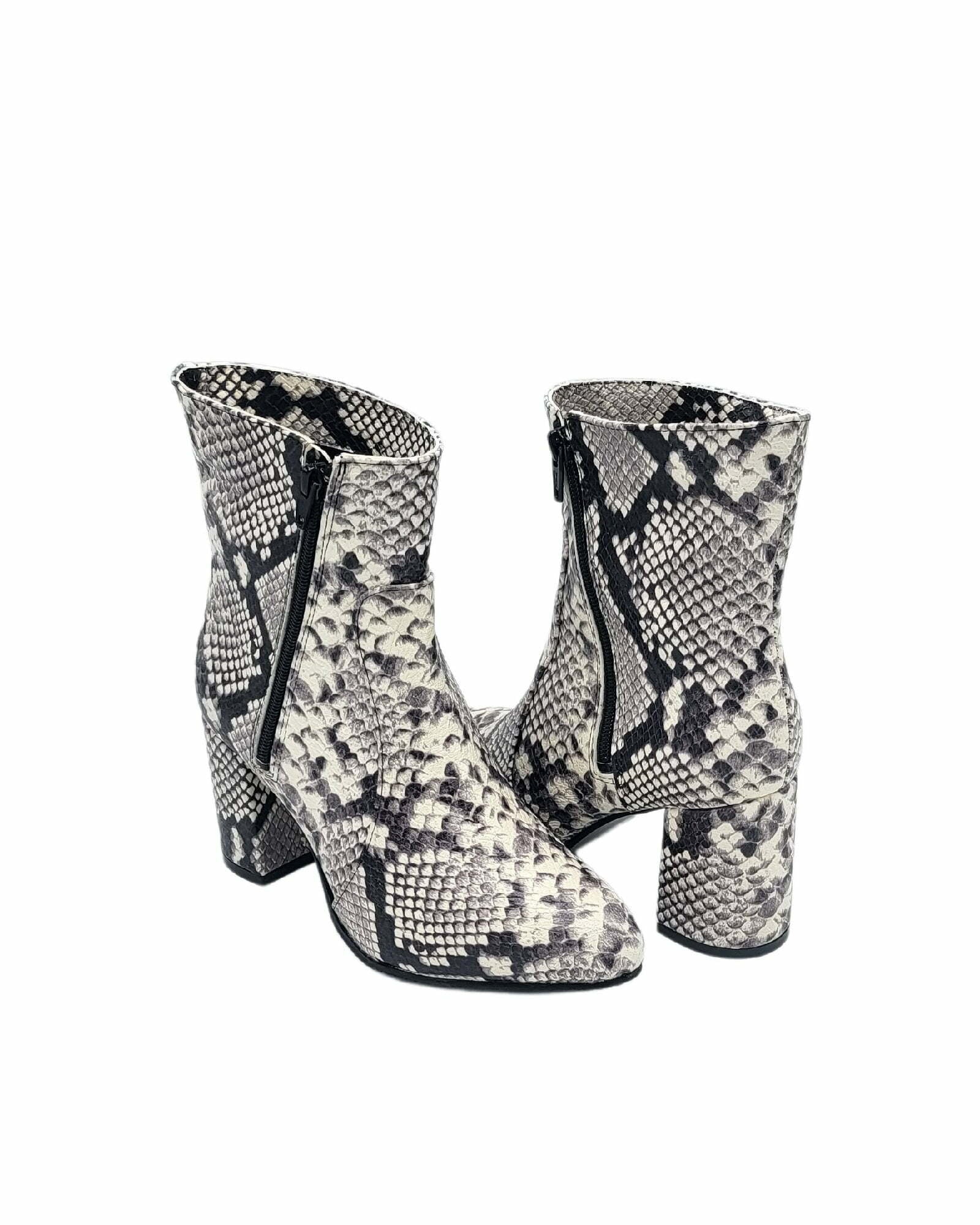 Ghete elegante Lady din piele imprimeu