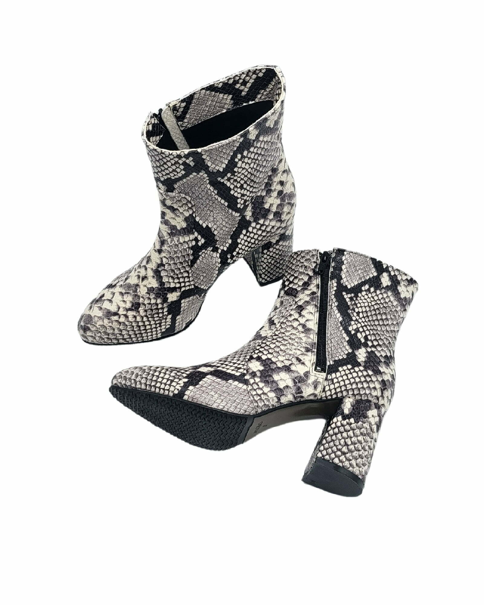 Ghete elegante Lady din piele imprimeu