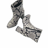 Ghete elegante Lady din piele imprimeu