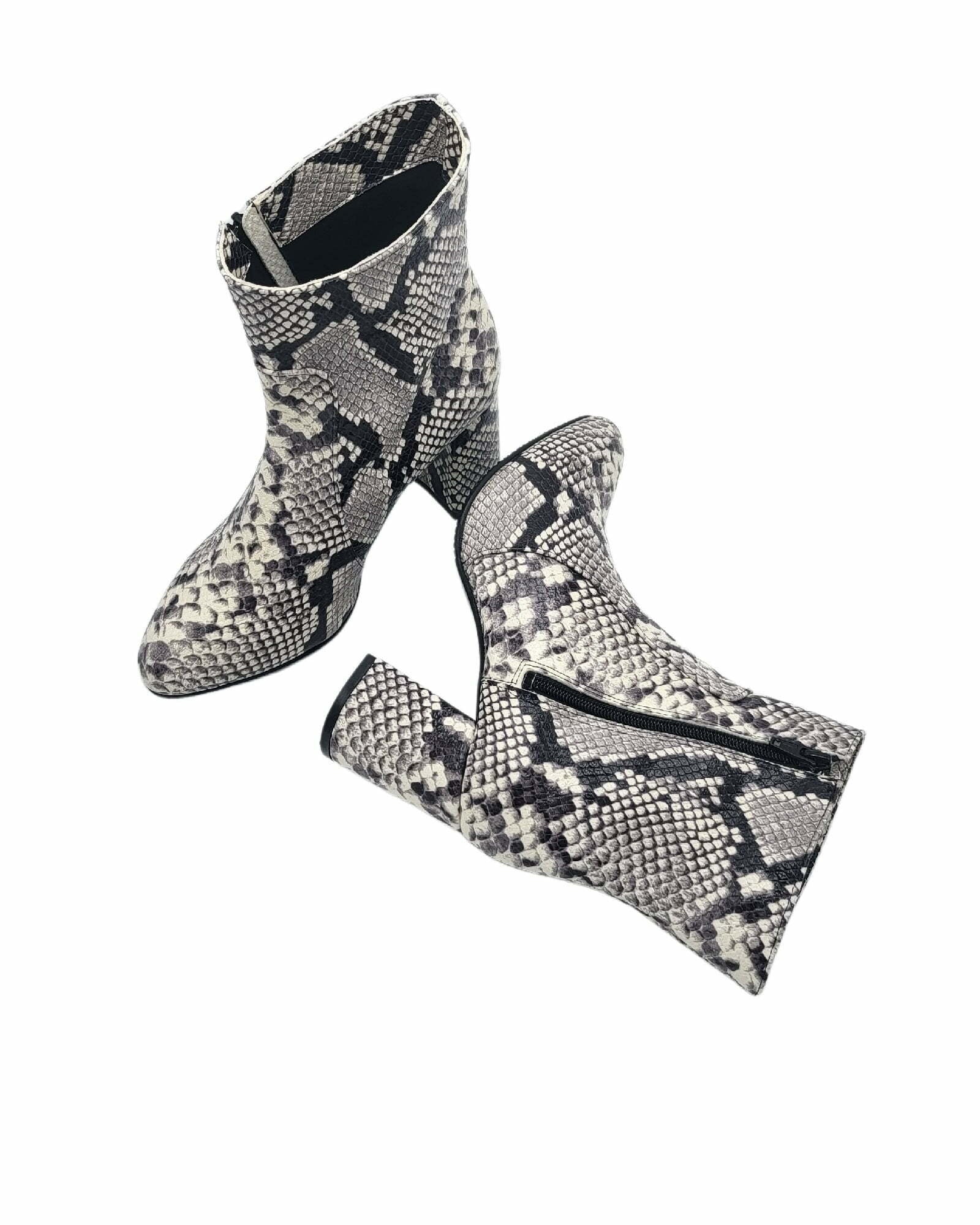 Ghete elegante Lady din piele imprimeu