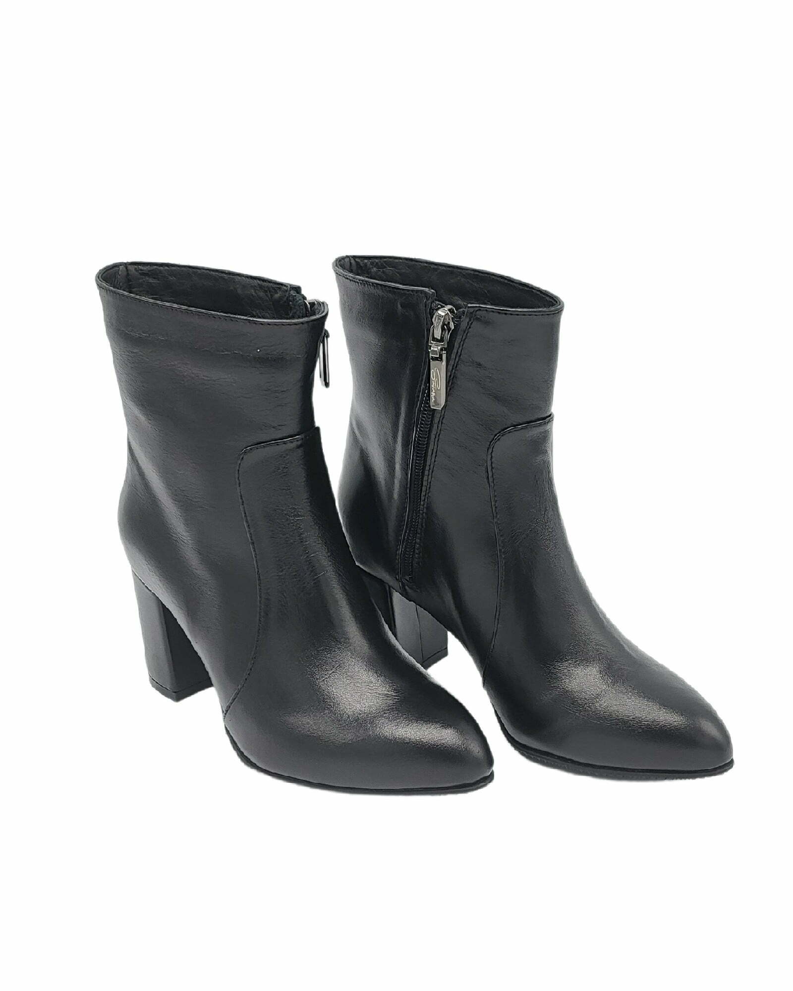 Ghete elegante Lady din piele soft neagra