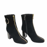 Ghete elegante negre Pf-0792-2 piele-intoarsa