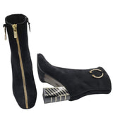 Ghete elegante negre Pf-0792-2 piele-intoarsa