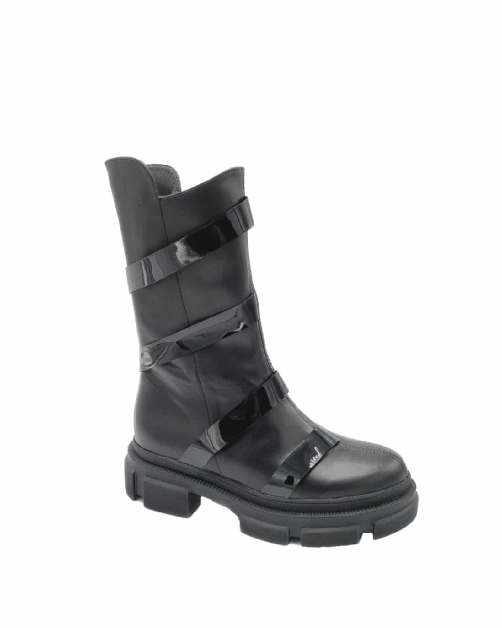 Ghete inalte barete lacuite Aquazzura Black