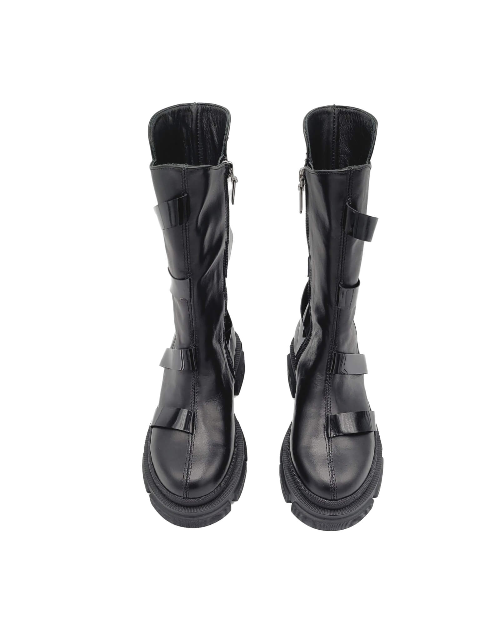 Ghete inalte barete lacuite Aquazzura Black