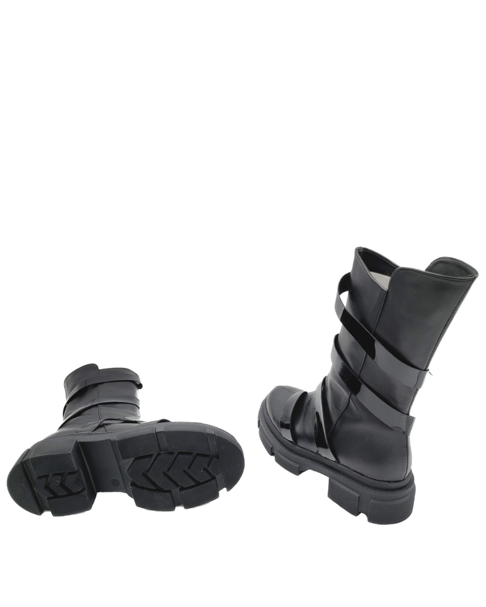 Ghete inalte barete lacuite Aquazzura Black
