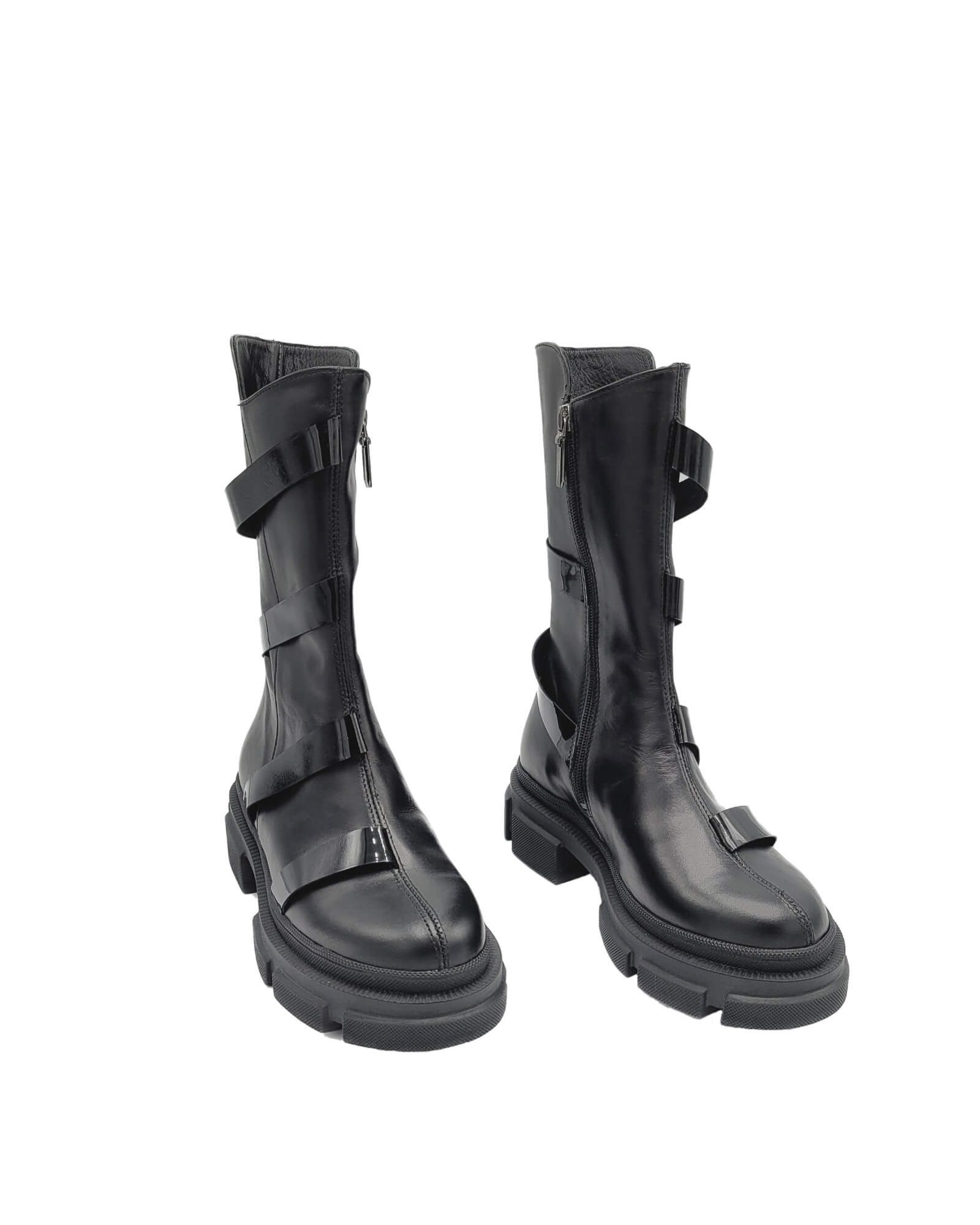 Ghete inalte barete lacuite Aquazzura Black