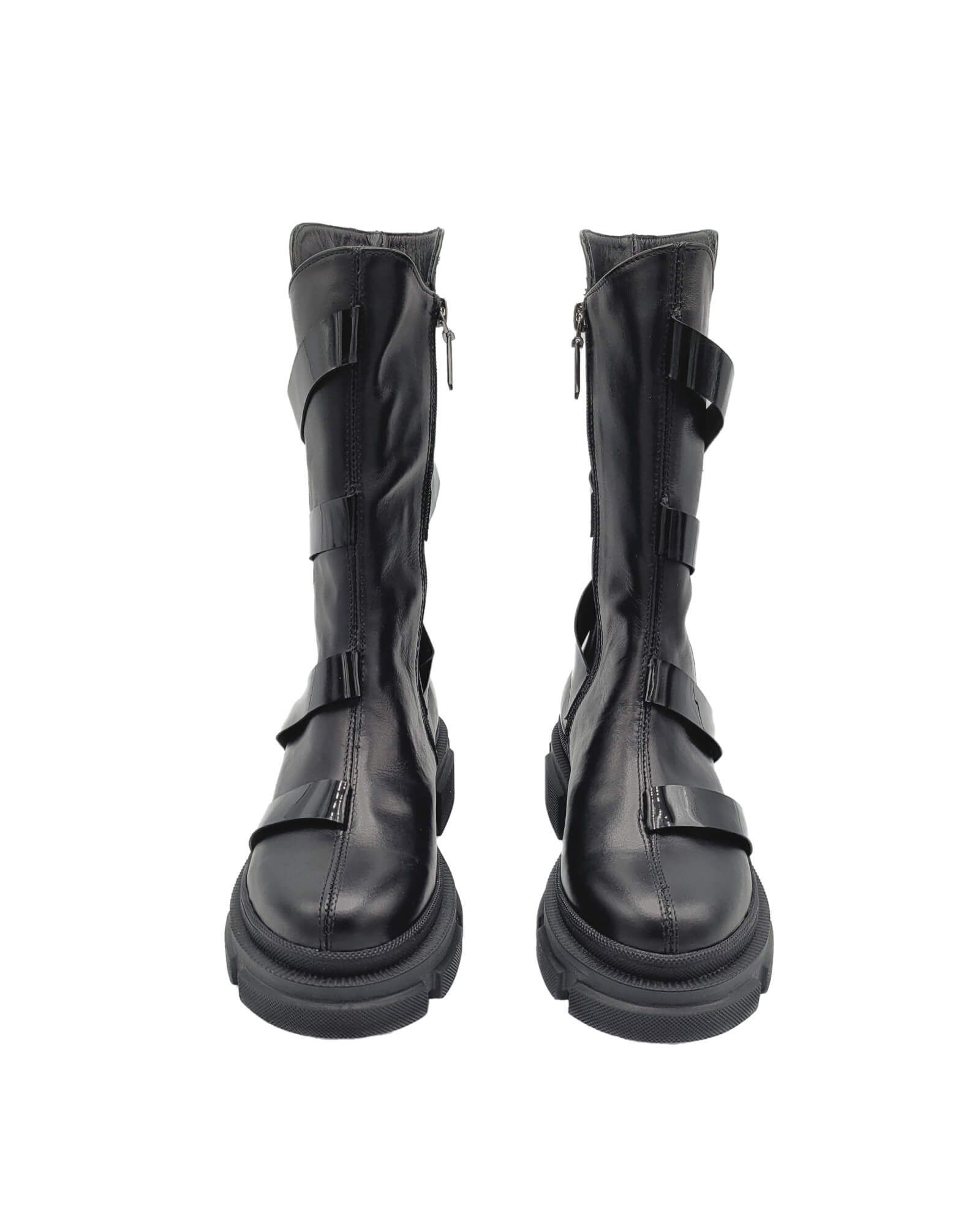Ghete inalte barete lacuite Aquazzura Black