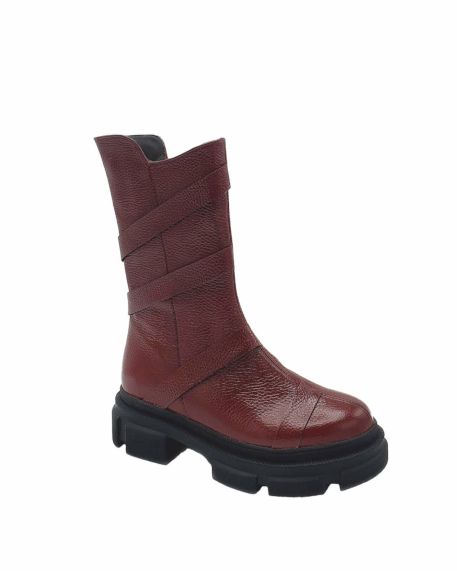 Ghete inalte cu barete Aquazzura Burgundy