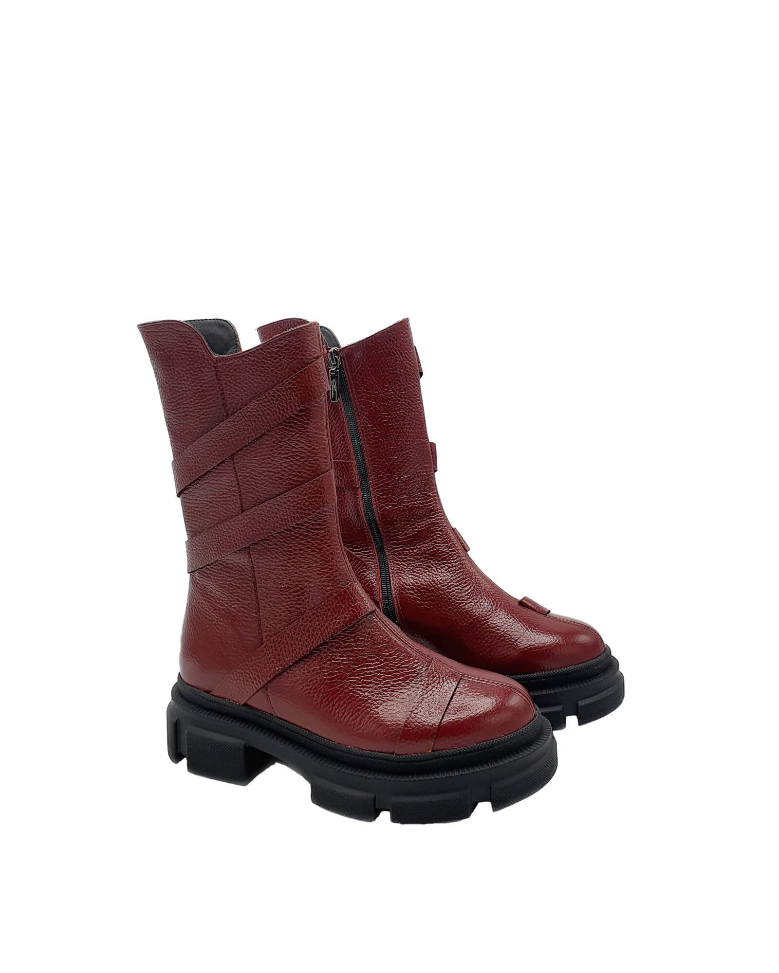 Ghete inalte cu barete Aquazzura Burgundy