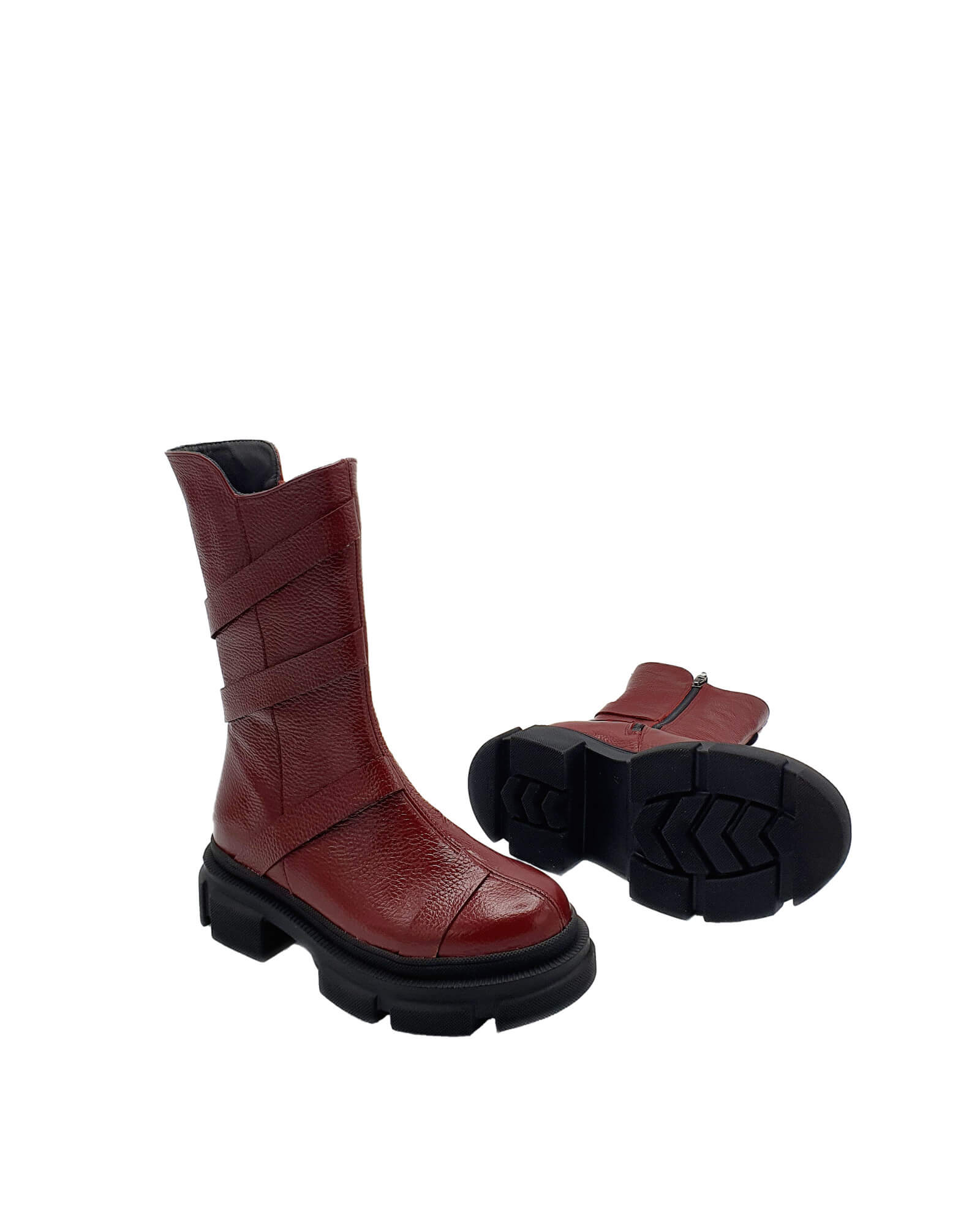Ghete inalte cu barete Aquazzura Burgundy