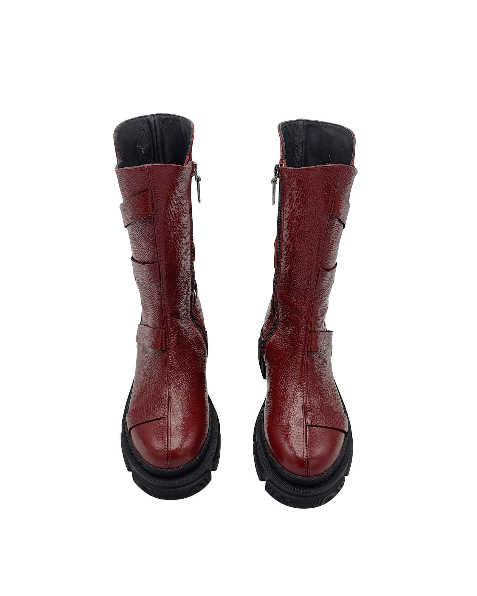 Ghete inalte cu barete Aquazzura Burgundy