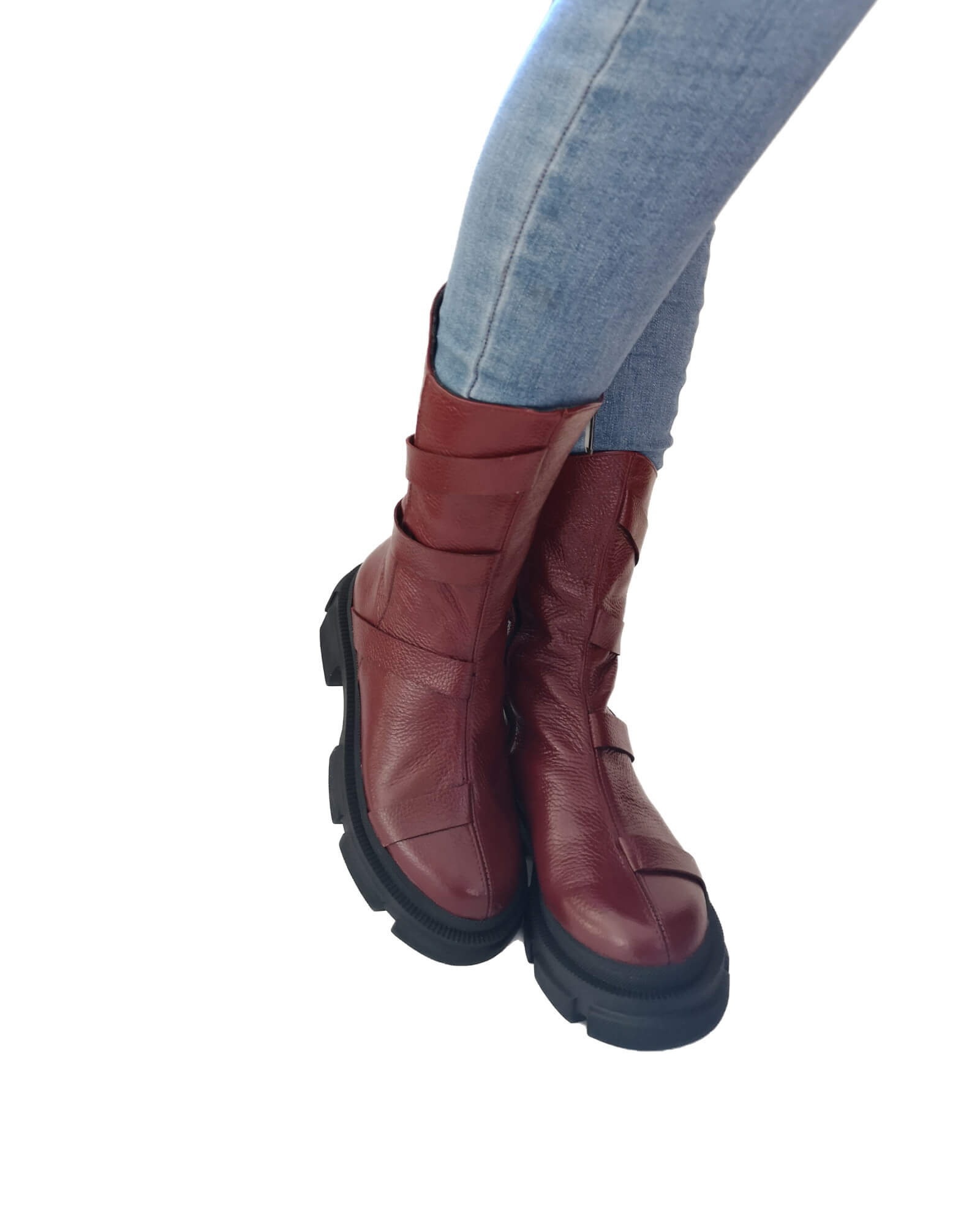 Ghete inalte cu barete Aquazzura Burgundy