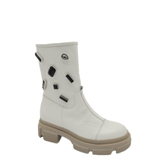 Ghete inalte piele bizonata White Rebel