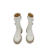 Ghete inalte piele bizonata White Rebel
