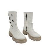 Ghete inalte piele bizonata White Rebel