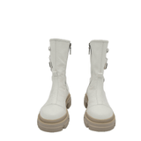 Ghete inalte piele bizonata White Rebel